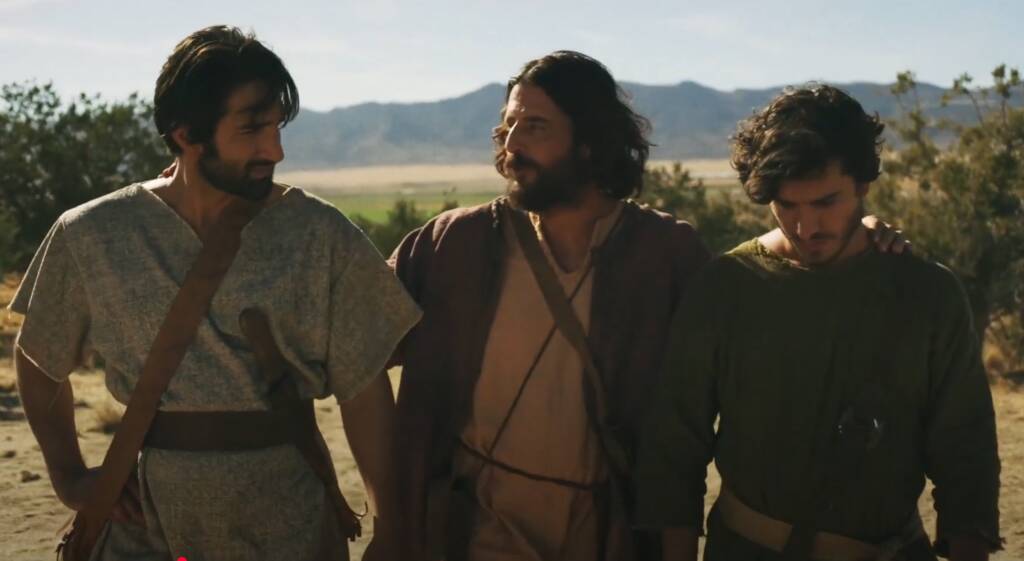 Jesus y dos discipulos