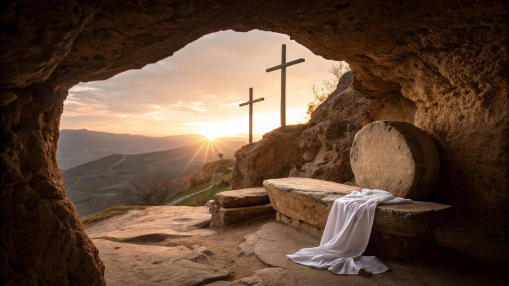 La resurrecion, la tumba abierta.