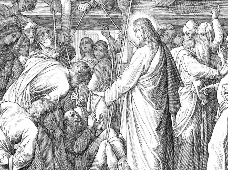 Jesus sana hombre en Cafarnaum