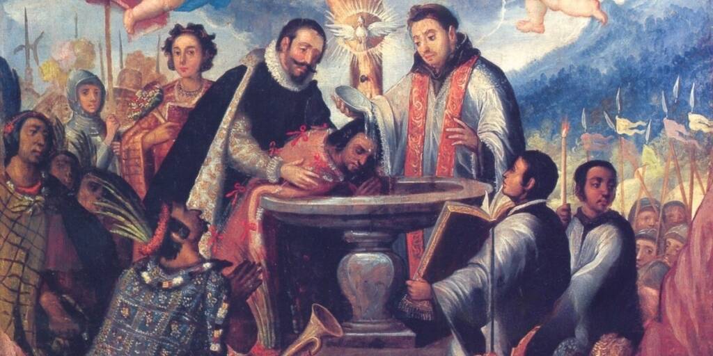 fray Bartolomé de Olmedo, bautizo.