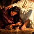 María de Betania unge a Jesús